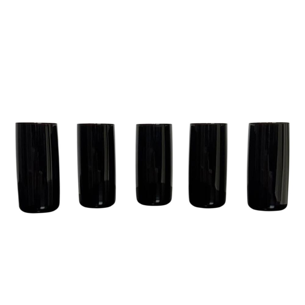 Vintage Americana Anchor Hocking Black Amethyst Drinking Glass Tumbler Set - Picture 4 of 4